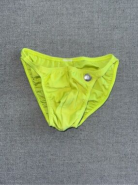Modus Vivendi Neon Yellow Lime Green Bodybuilder Swim Briefs - Size Small